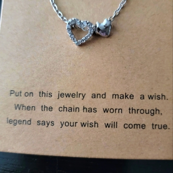 🍀 Silver Tone "Make a Wish" Necklace NWT - Picture 3 of 4